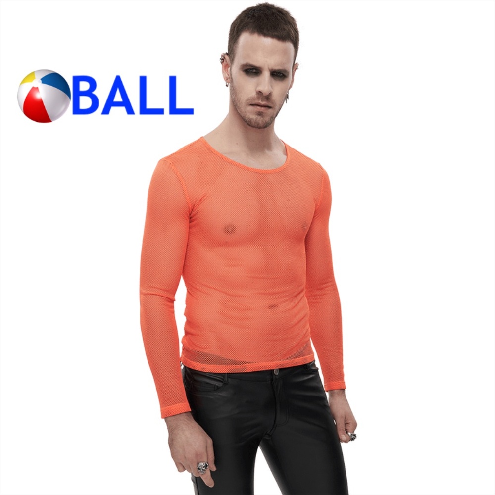 Ball Mesh Long Sleeve T Shirt XL tight Poly blend open mesh Gently worn